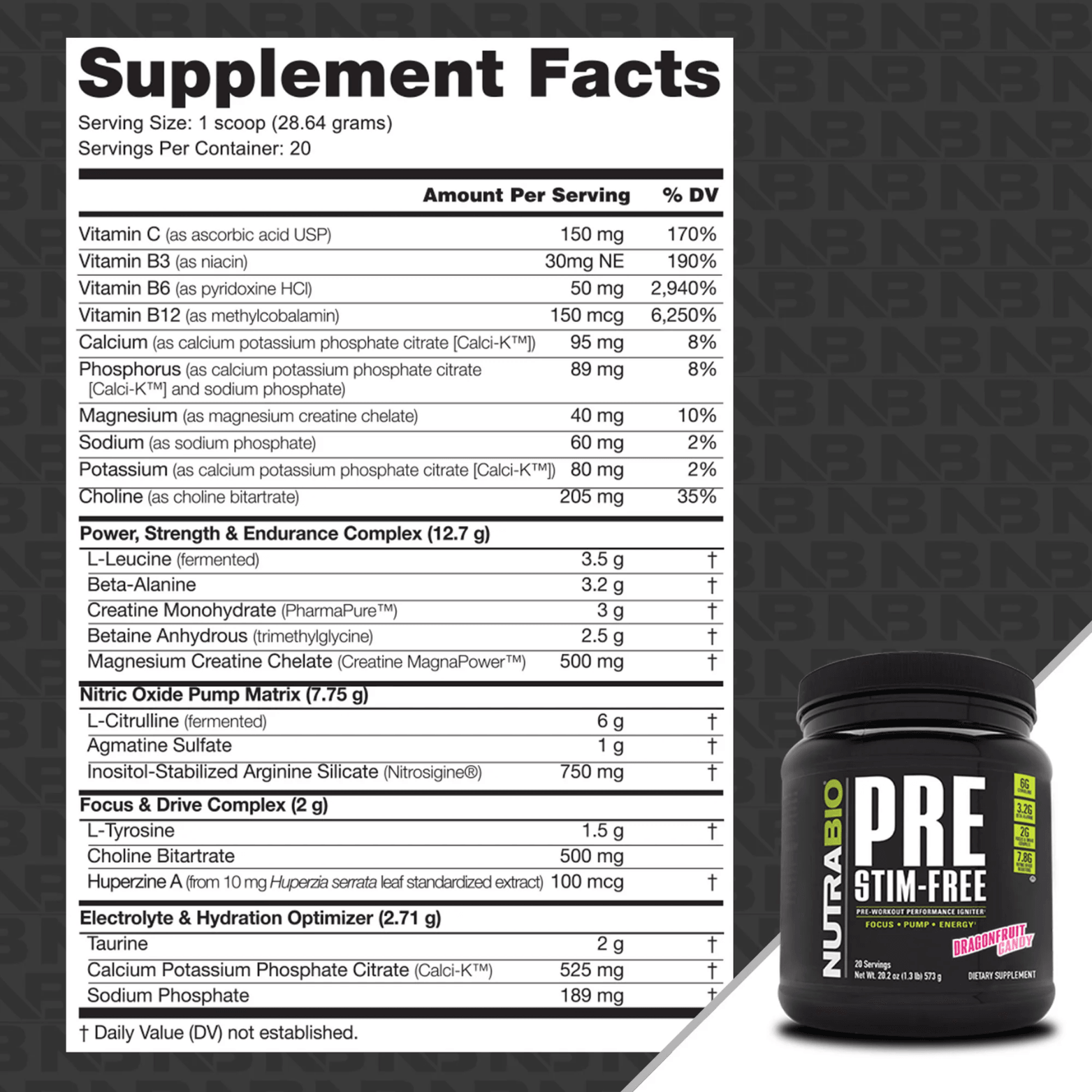 PRE WORKOUT STIMULANT FREE - 20 Serving - Competitive Edge Nutrition