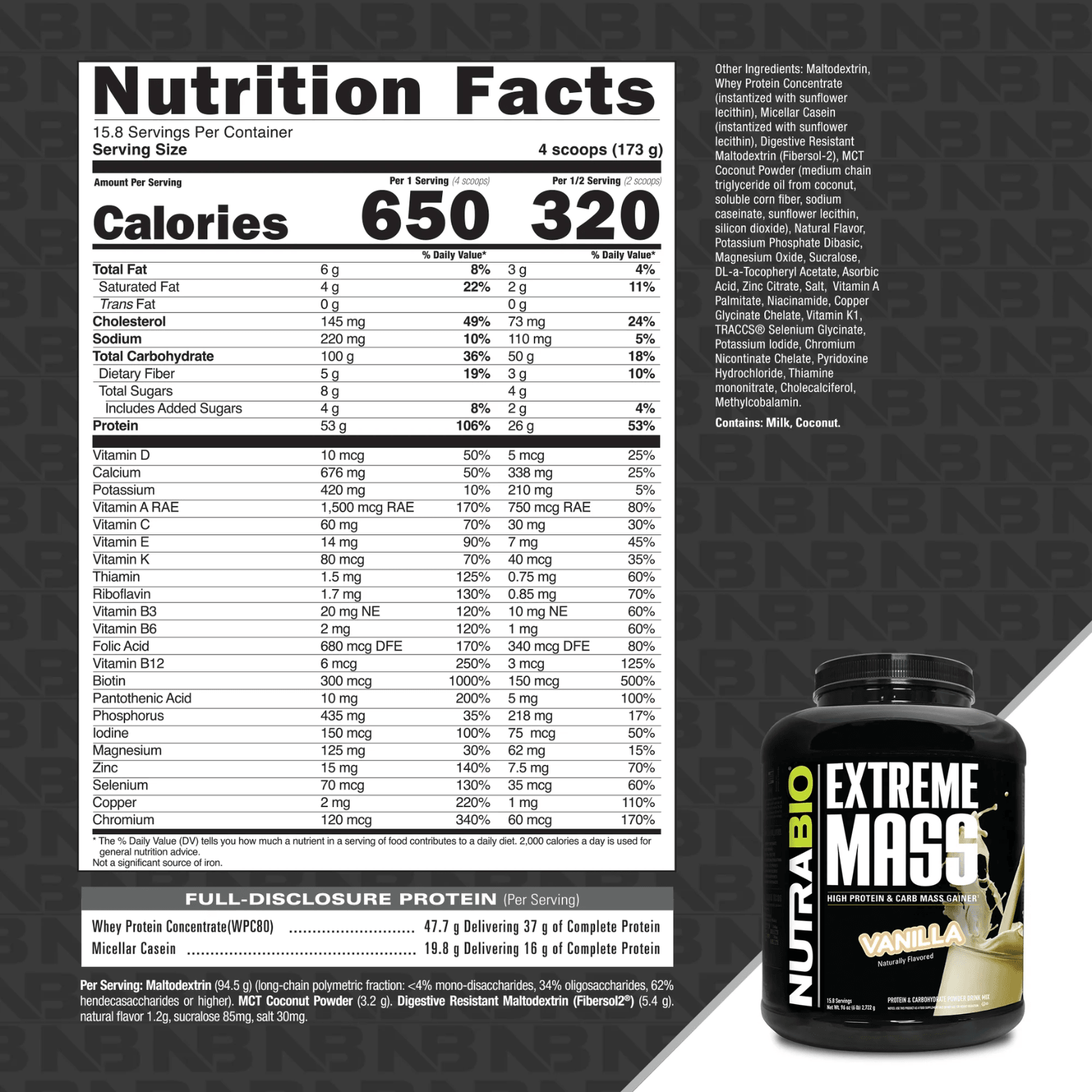 EXTREME MASS PROTEIN MEAL REPLACEMENT - 30/15 Serving