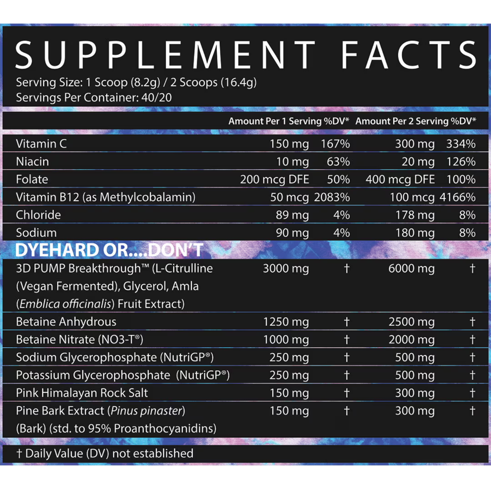 FSU DYHARD 3D PUMP - 40/20 Serving