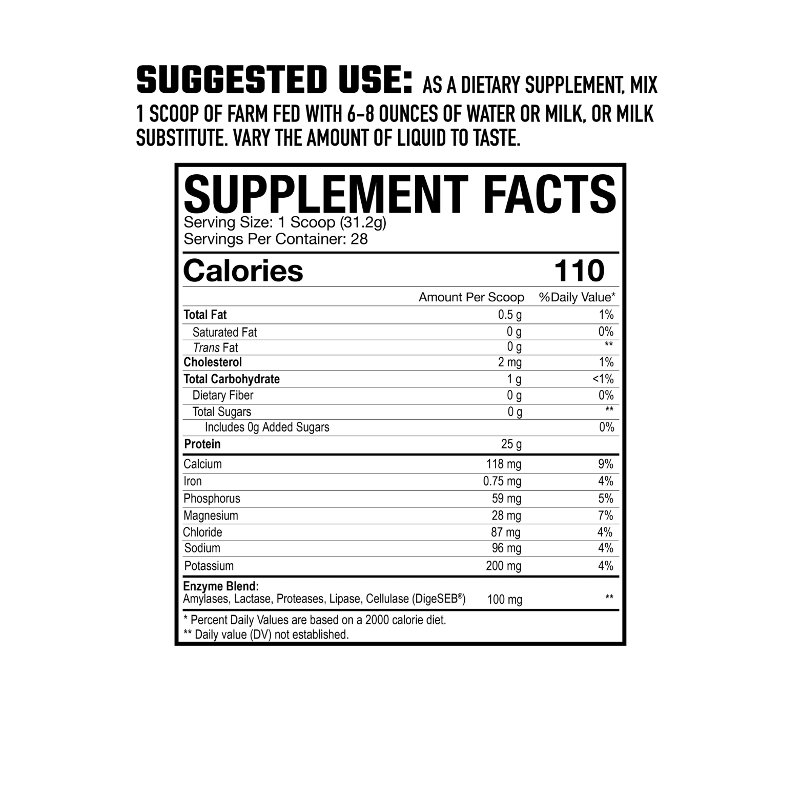 FARM FED PROTEIN - 28 Serving