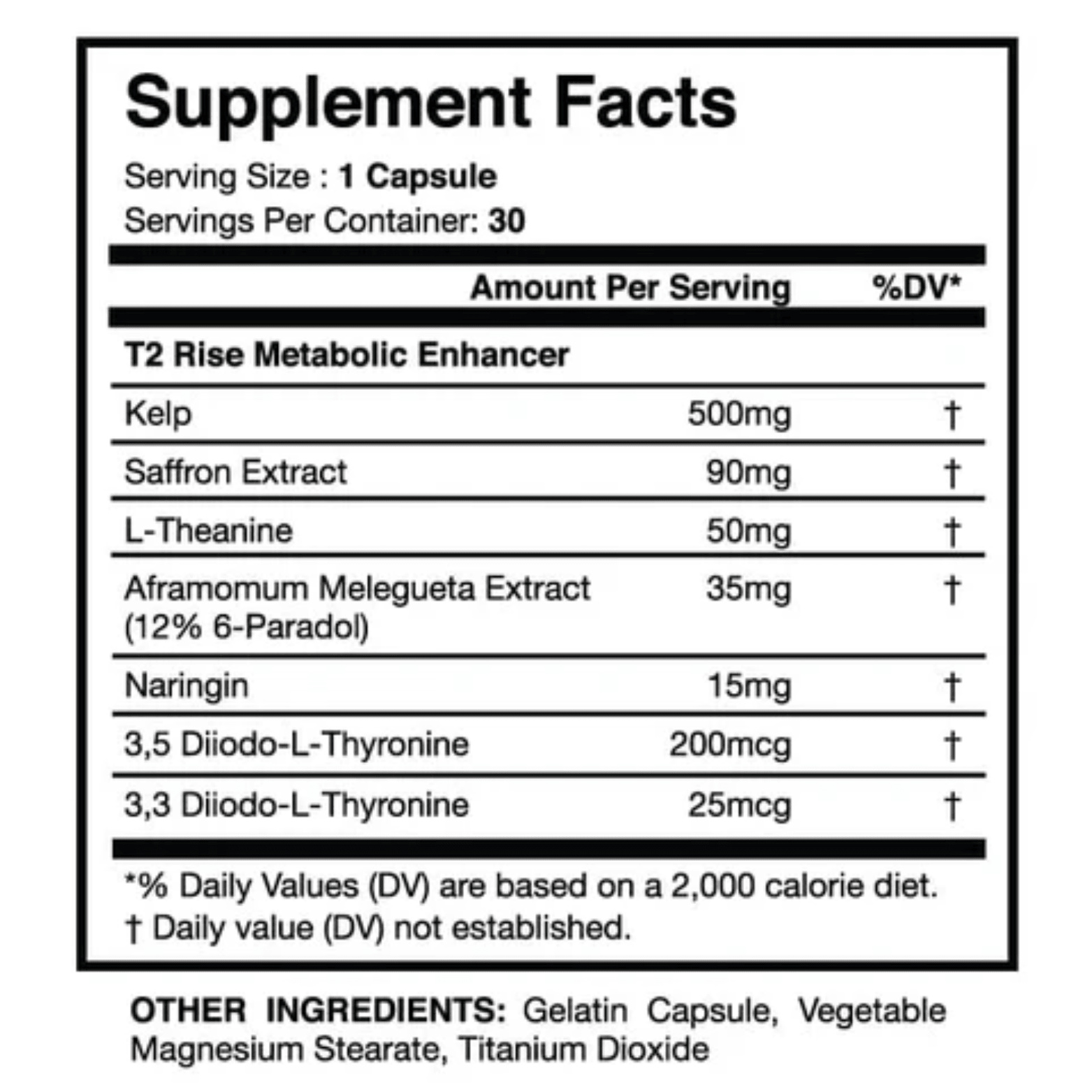 T2 RISE NON-STIM FAT BURNER - 30 serving - Competitive Edge Nutrition